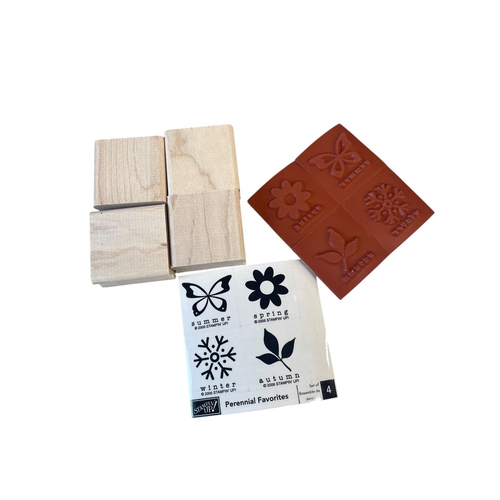 Stampin' Up! "Perennial Favorites" Wood Mount Rubber Stamp Set Seasons